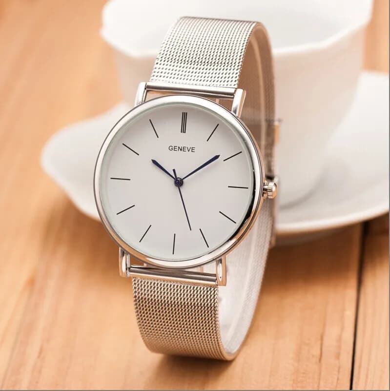 Top New Famous Brand Silver Casual Geneva Quartz Watch Women Metal Mesh Stainless Steel Dress Watches Relogio Feminino Clock