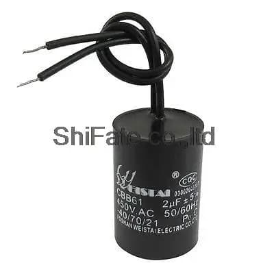 AC 450V 2uF Wired Terminal Polypropylene Motor Run Capacitor CBB61