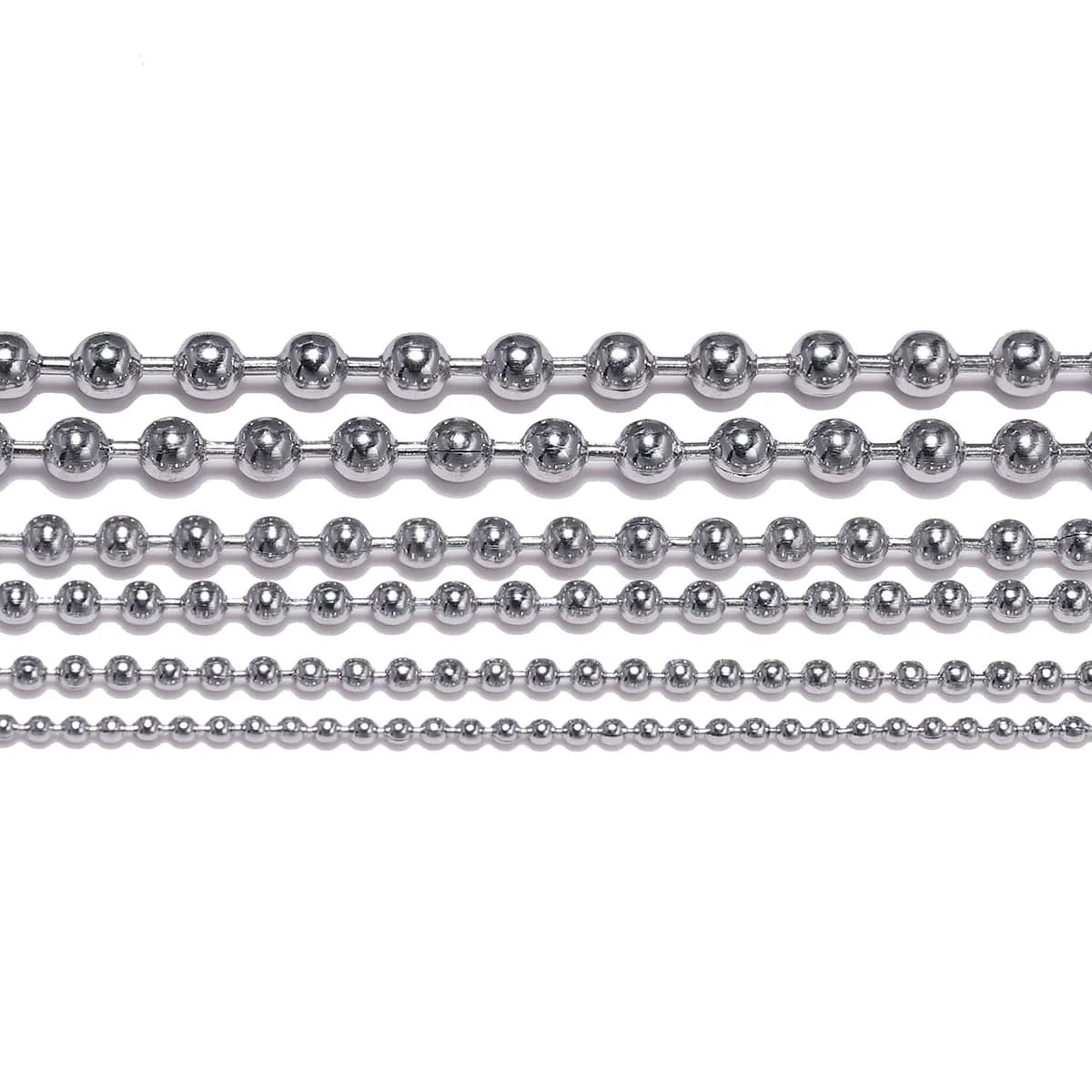 5m/lot 1.2/1.5/2.0/2.5/3.0/3.2mm Beaded Ball Stainless Steel Bulk Ball Bead Chains For DIY Necklaces Jewelry Making Accessories