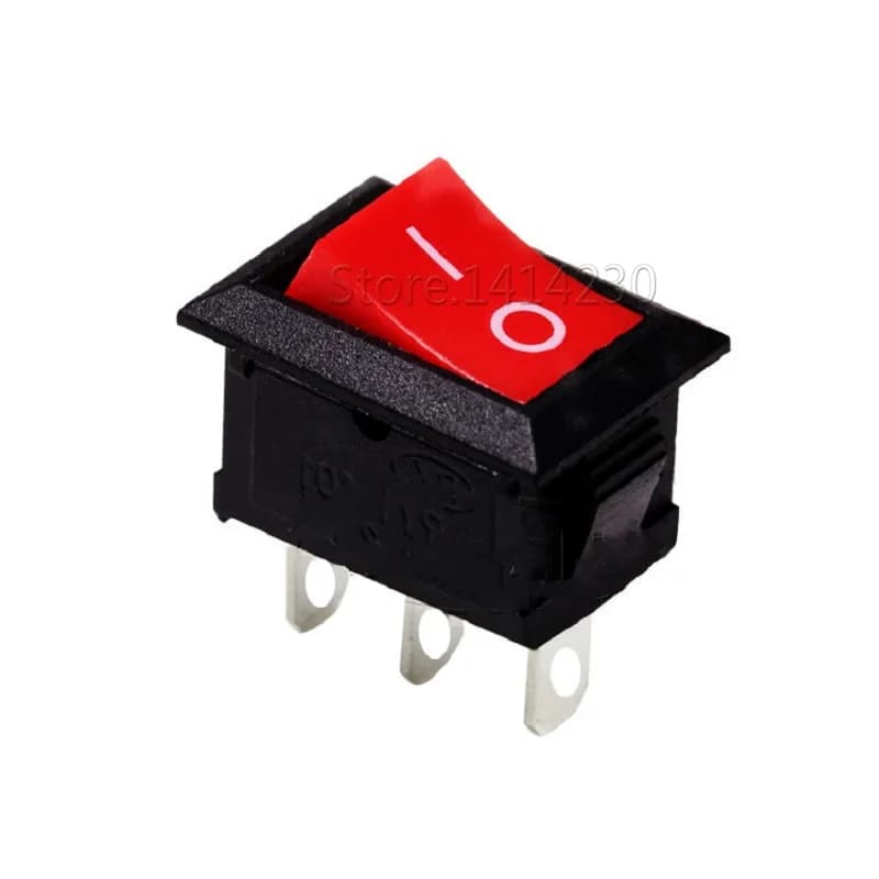 10Pcs High Quality Rocker Switch 3Pin SPST 15X21MM Red ON/OFF Power Switch