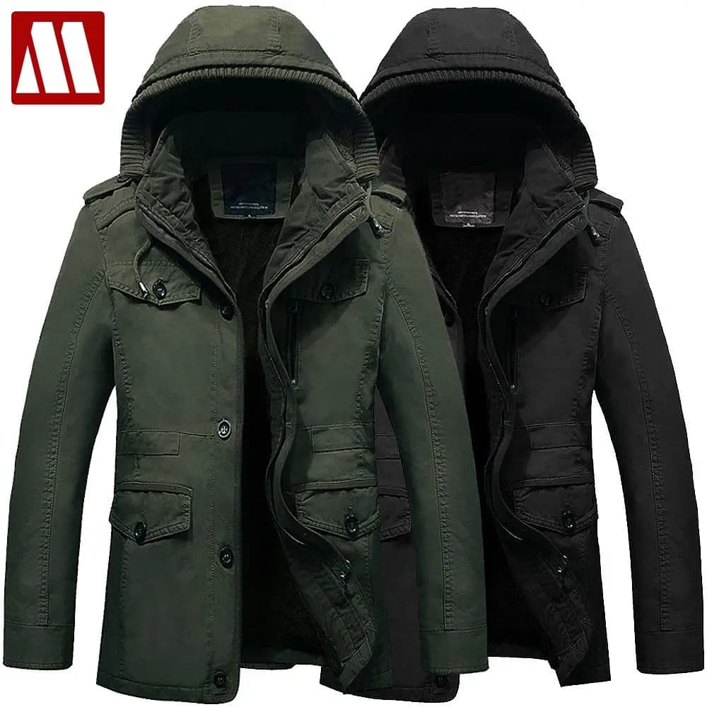 Manteau Homme 2022 Fashion Hoody Trench Coat Men Winter Jacket Fleece Hooded Mens Trench Coats Cotton Hot Selling Plus Size 6XL