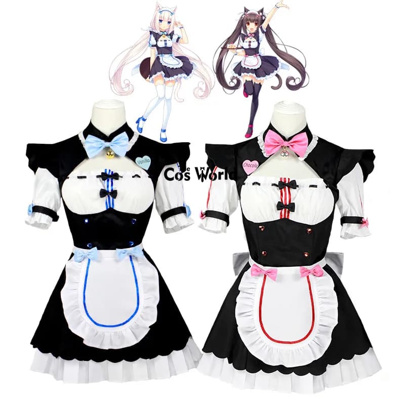 NEKOPARA OVA Chocola Vanilla Maid Apron Dress Uniform Outfit Anime Customize Cosplay Costumes