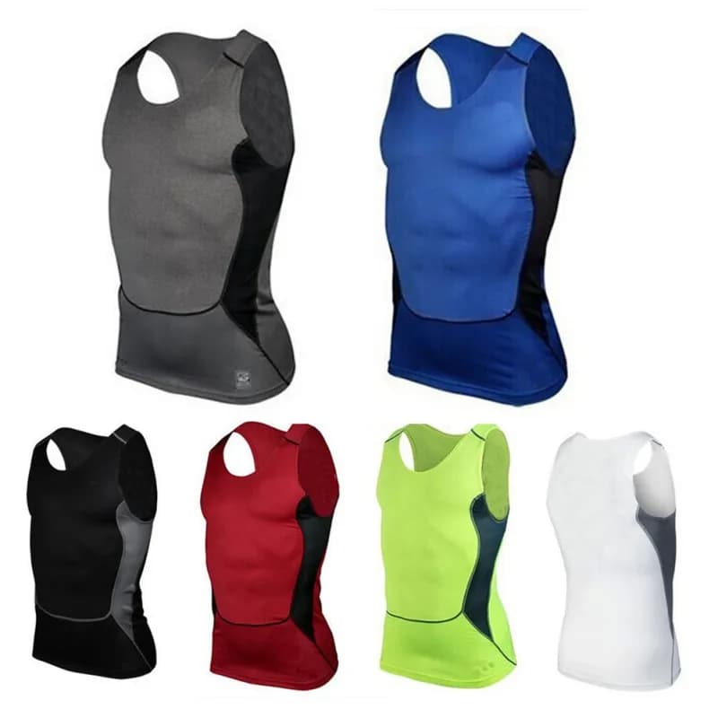 S-XXL Mens Running Vest Gym Sleeveless Shirt Fitness  Sports Tight compression T-shirts gym high quality sports Vest