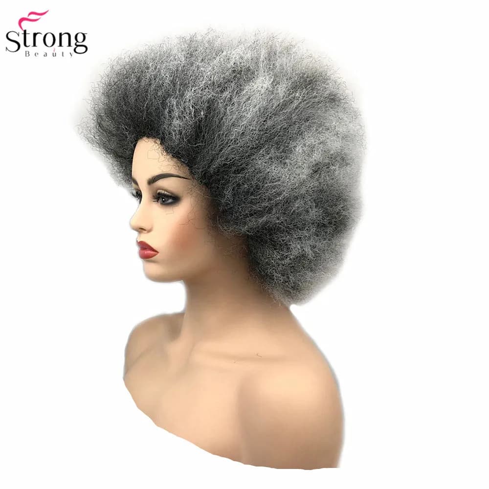 StrongBeauty Jumbo Afro Wig Synthetic Hair Pink/Yellow Clown Wigs Cosplay Halloween