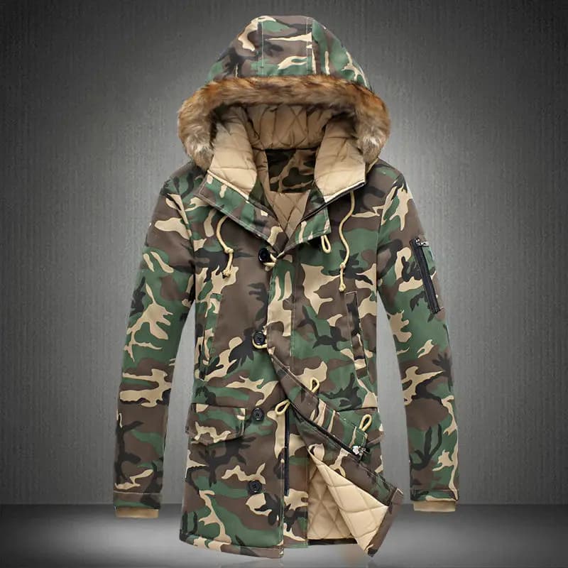 2024 New Brand Winter Men Thick Camouflage Jacket Men's Parka coat Male Hooded Parkas Jacket Men Military Overcoat