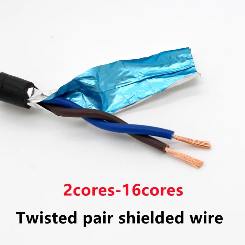 20 22 18 26 24awg 5 m twisted-pair shielded cable 2 4 6 8 10 12core PVC pure copper core communication signal soft control cable