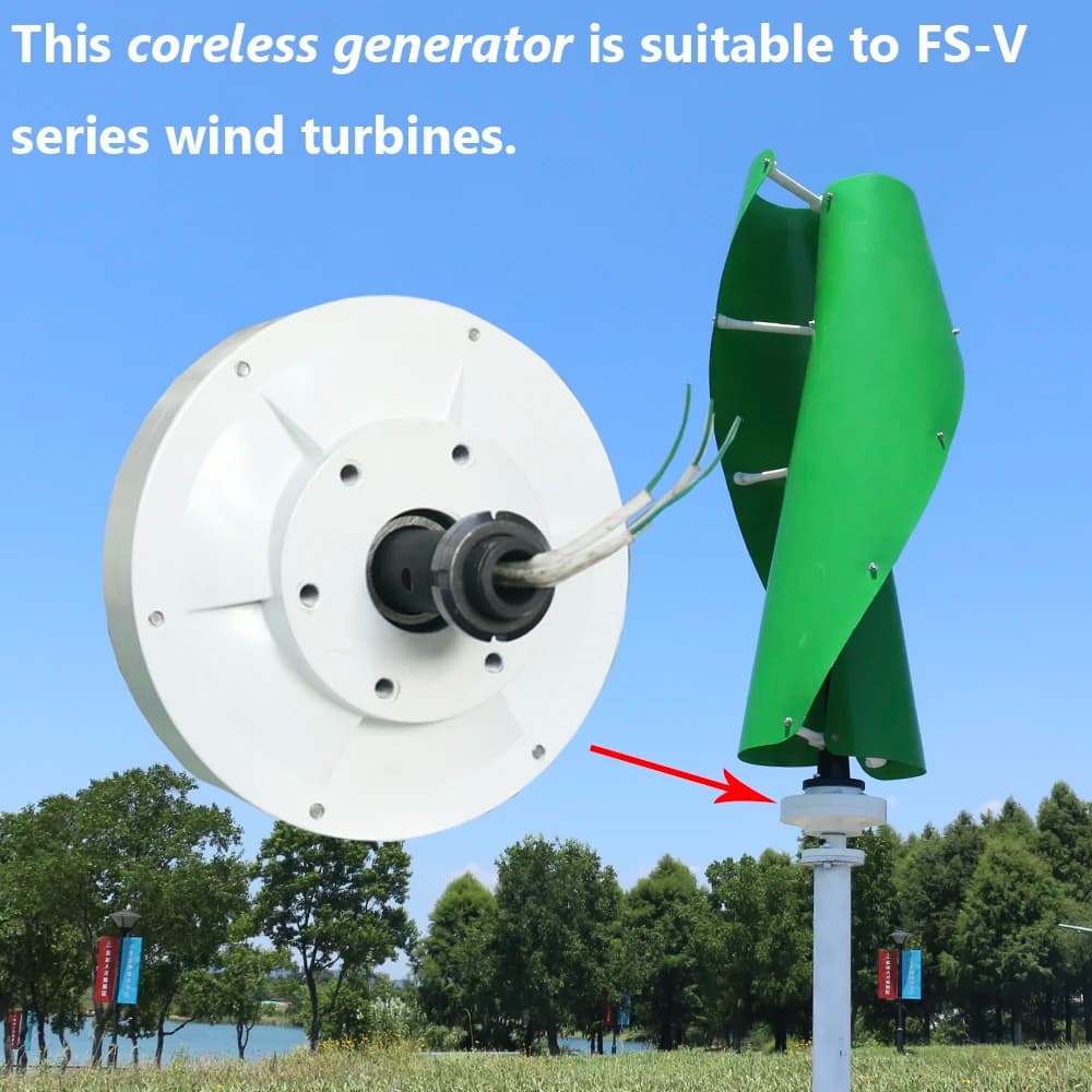 FLTXNY 5000W New Energy Small Windmill Vertical Wind Turbine Generators 12v 24v 48v Maglev VAWTFor Homeuse Farm Boat