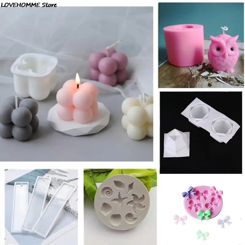 Hot Sale Silicone DIY Candles Mould Candles mold Aromatherapy Plaster Candle 3D Hand-made Sugar Cake Silicone Mold Art Tools