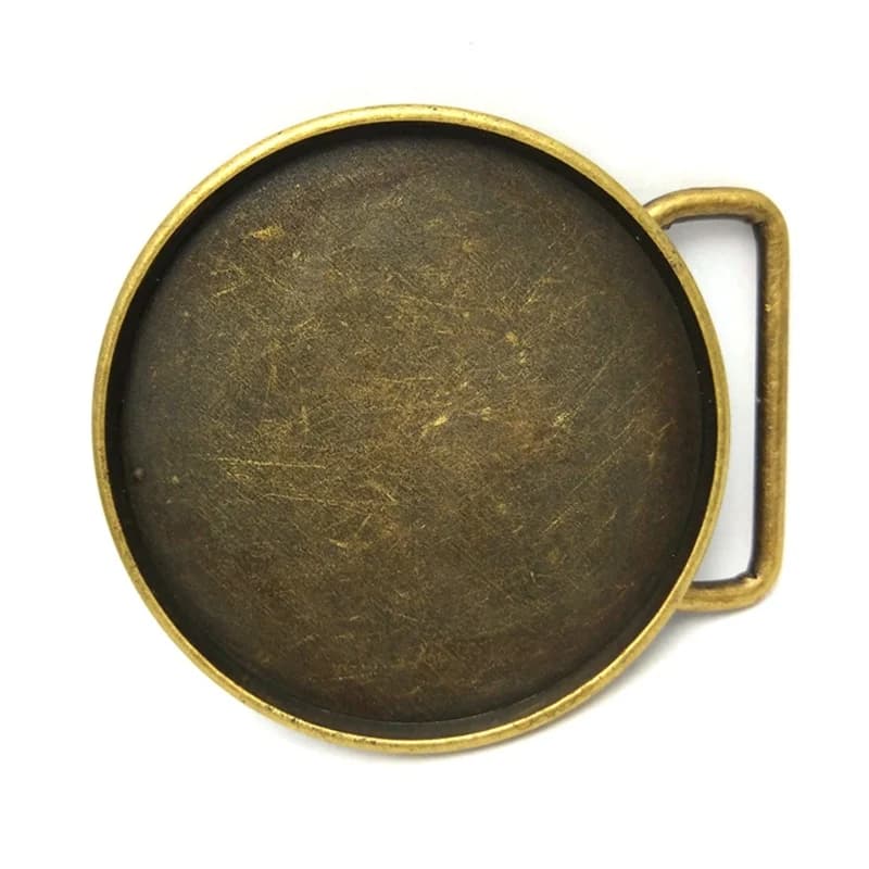 Antique Bronze Vintage Classic Round Blank Metal Belt Buckle for Men Western Cowboy DIY Male Accessories, Drop Shipping Welcome