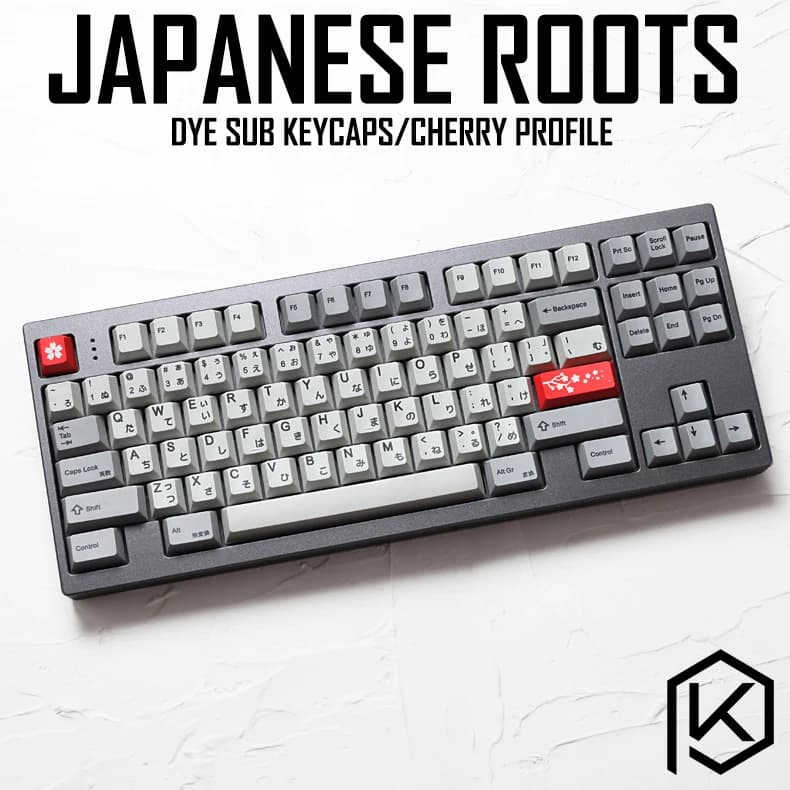 kprepublic 139 Japanese root Japan black font Hiragana Cherry profile Dye Sub Keycap PBT for gh60 xd60 xd84 cospad tada68 87 104