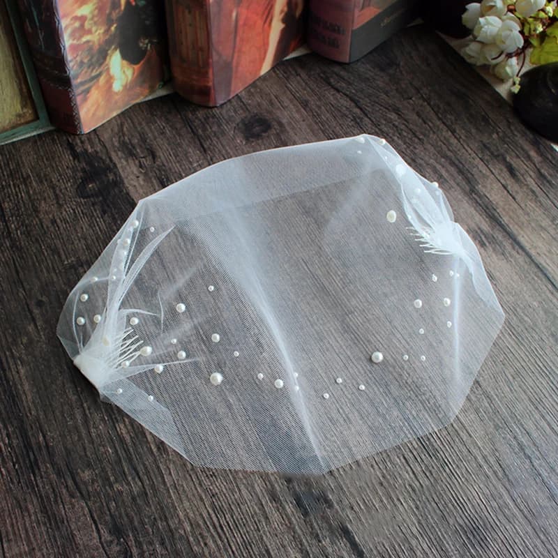Retro elegant bride veil Blusher Veil wedding half-covered veil woman cover accessories travel bridal veil
