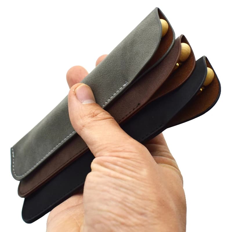 Soft Pencil Case Holder For One Pen PU Leather Pencilcase Writing Materials Stationery Storage Bag Office School Supplies Gift