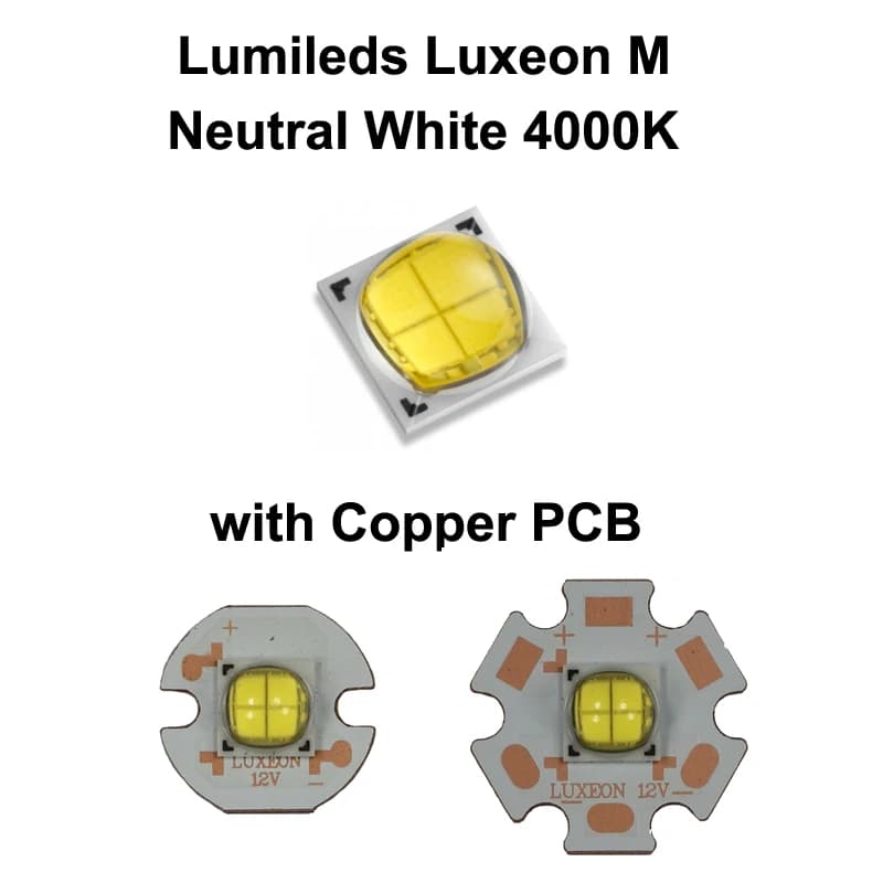 Lumileds Luxeon M LXR7-SW40 Neutral White 4000K SMD LED Emitter with 16mm / 20mm Copper PCB Flashlight DIY (1 PC)