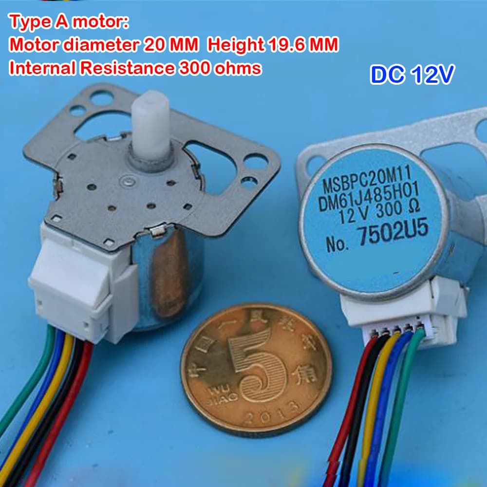 1pcs DC 12V 4-phase 5-wire Stepper Motor Mini Micro 20mm Gear Geared Motor for Air Conditioner Swing Head Monitoring Equipment
