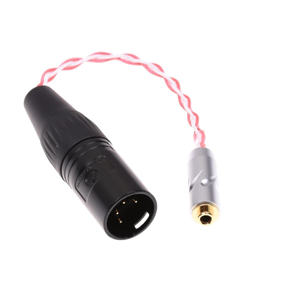 4 Pin XLR Male to 3.5mm TRRS Female Balanced Audio Adapter Silver Plated Cable Compatible