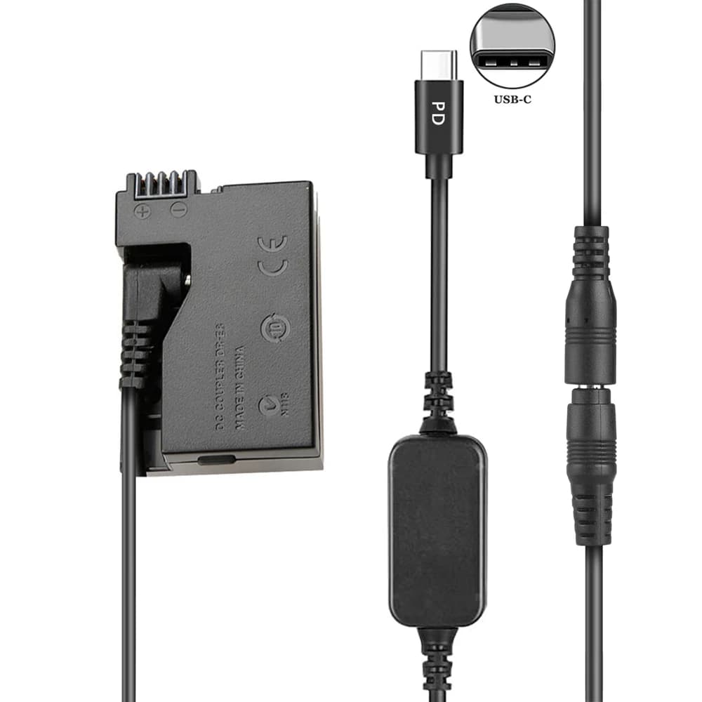 ACK-E8 USB-C Power Adapter DR-E8 Dummy Battery, External Battery for LP-E8 Battery, For Canon EOS Rebel T5i T4i T3i T2i Kiss X7