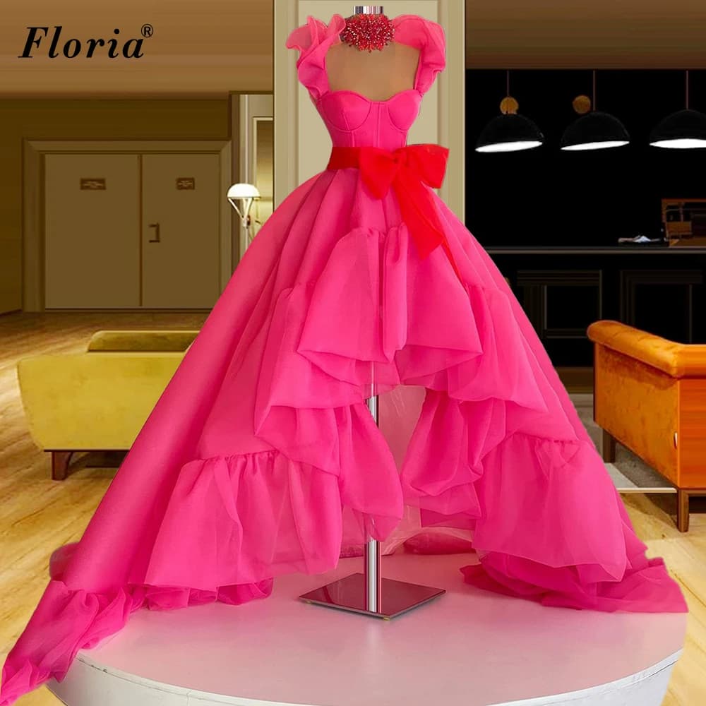 Fuchsia Celebrity Dresses For Women 2021 Sleeveless Red Carpet Runaway Dresses Film Opening Ceremony Gowns вечернее платье 2021