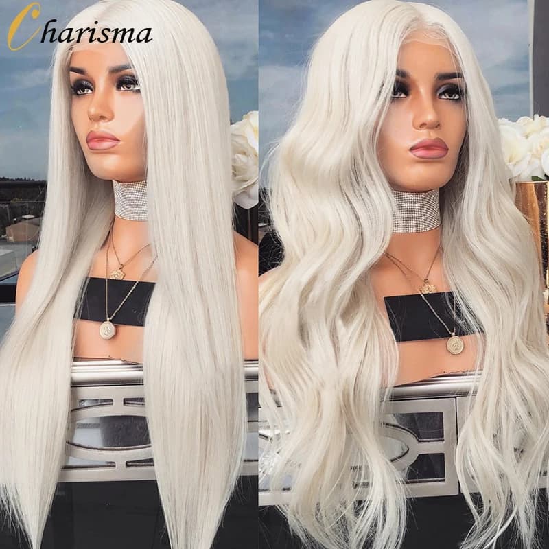 Charisma Synthetic Lace Front Wig Long Hair Blonde Wig Heat Resistant Fiber Natural Hairline Lace Wigs For Women Cosplay Wigs