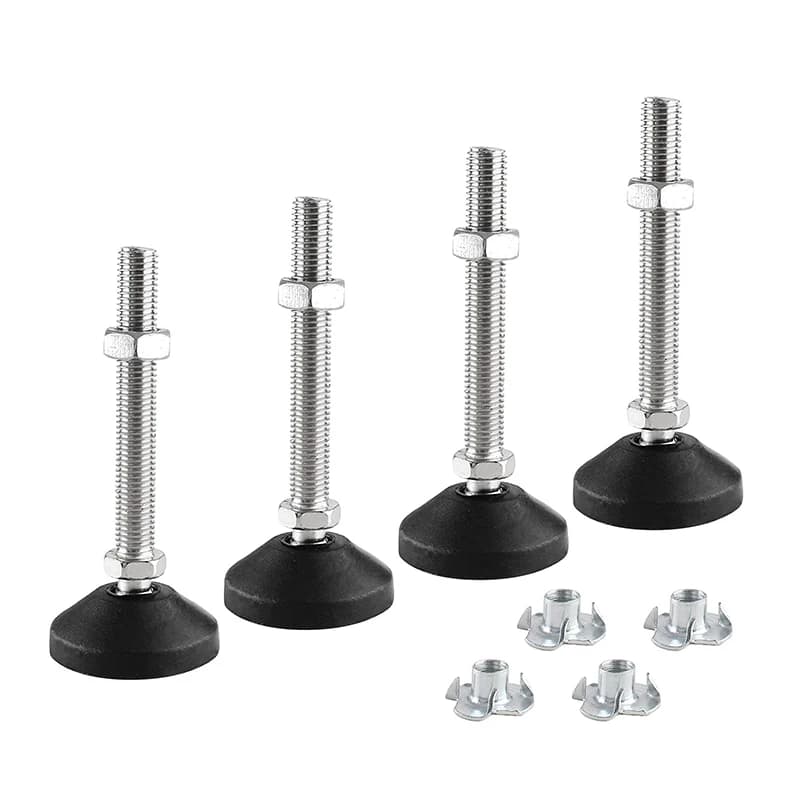4Pcs Swivel M8  M10 M12 Leveling Feet,  Adjustable Furniture Feet Heavy Duty Leveling Feet for Furniture & Mechanical Equipment