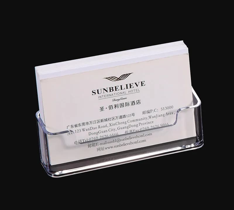 1 Pc Clear Desk Shelf Box Storage Display Stand Acrylic Plastic Transparent Desktop Business Card Holder  Place Card Holder