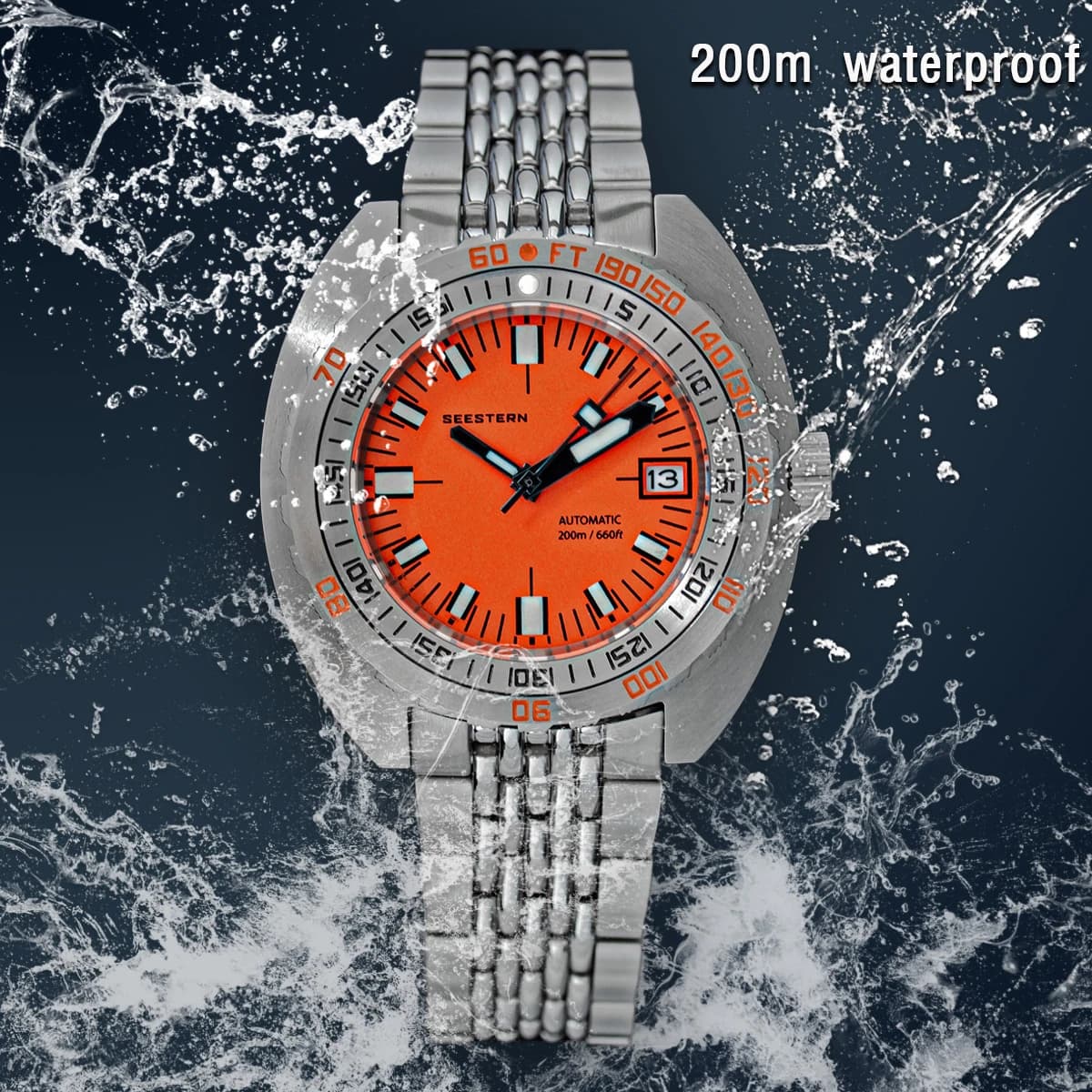 Top Brand Diver Watch Men SUB300T Automatic Mechanical Sapphire Glass Luminous Date 200m Turn Bracelet Seestern Wristwatch Retro