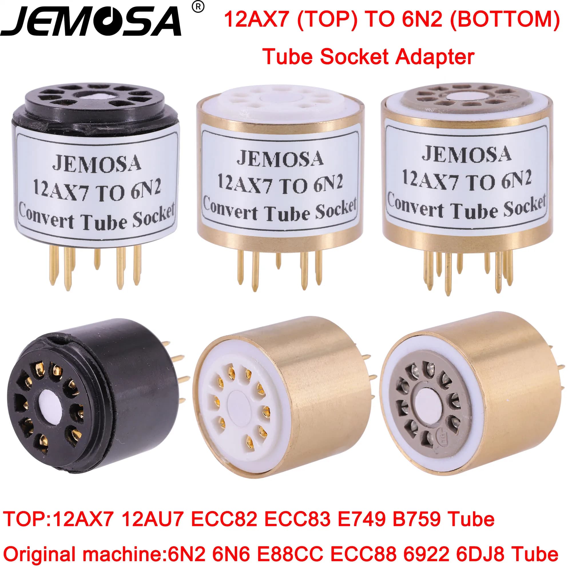 1PC 12AX7 12AU7 ECC82 ECC83 TO 6N2 6N1 6N6 6922 ECC88 E88CC DIY Audio Amplifier Vacuum Tube  Convert Socket Adapter HIFI