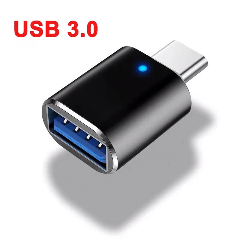 Type C To USB 3.0 OTG Adapter USB-C Male To USB Female Converter For Macbook Samsung S20 Xiaomi Huawei USBC OTG Connector LED