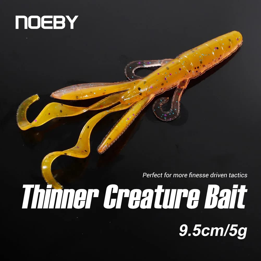 NOEBY-Soft Shrimp Baits for Bass Fishing, Crayfish Lure, Crayfish Wobbler, Jig Trailer Craws, 9.5cm, 5g，6pcs