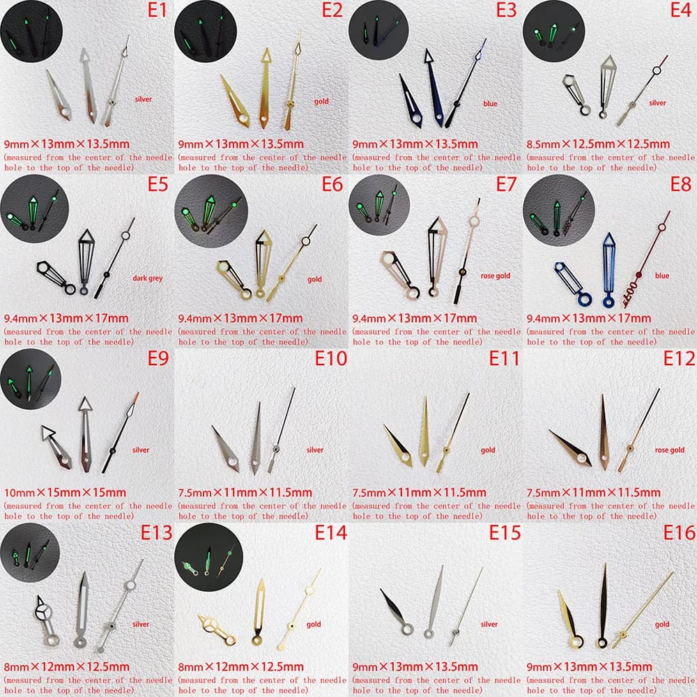 ETA-Series Watch accessories hand watch pointer green blue super luminous, suitable for ETA 2824 2892 2836 2834 movement hands