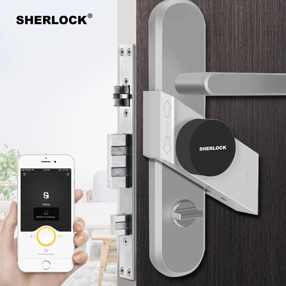 Sherlock Fingerprint + Password Smart Door Lock Home Keyless Wireless Bluetooth Integrated Electronic Lock App Phone Control
