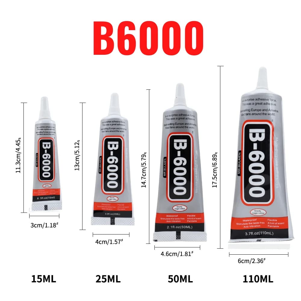 15ML 25ML 50ML 110ML Bulaien B6000 Clear Contact Phone Repair Adhesive Multipurpose DIY Glue With Precision Applicator Tip