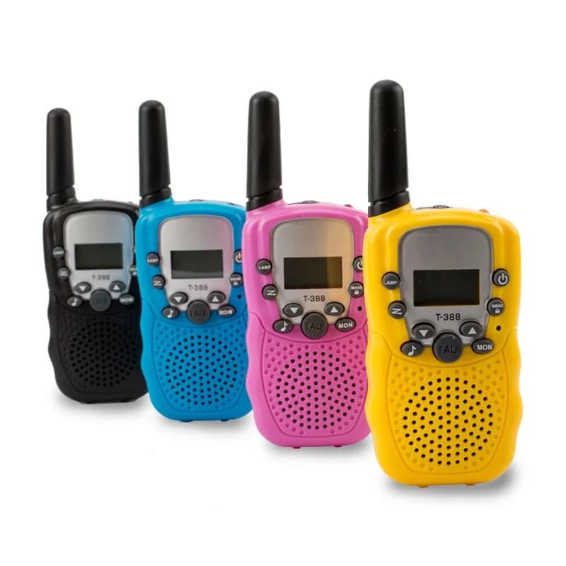 2Pcs Rt-388 Kids Walkie Talkies 0.5W LCD Display Portable Child Electronic Radio Voice Interphone Outdoor Toy Christmas Gift
