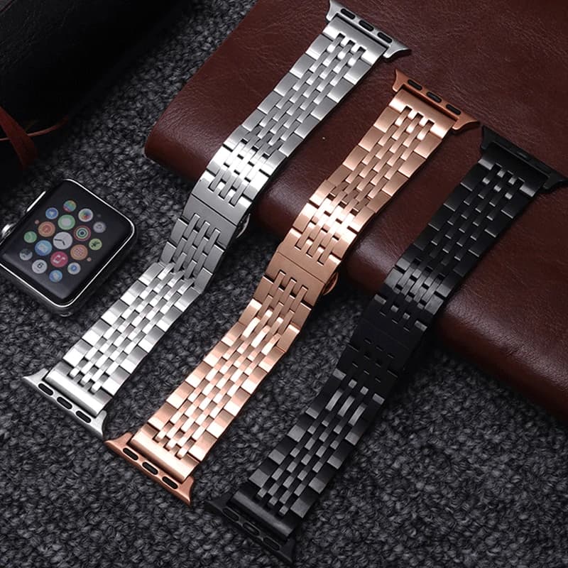 304 Stainless steel watch band silver golden black men and women bracelet suitable for Apple watch 5 / 4 / 3 / 2 smart watch