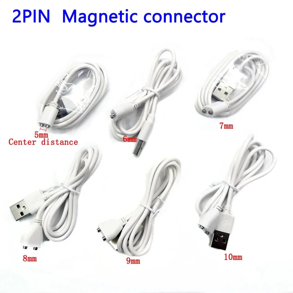 2pin Magnetic Charge Connector Cable center spacing 5mm 6/7/8/9/10mm Magnet Suctio USB Power for Beauty instrument Smart device