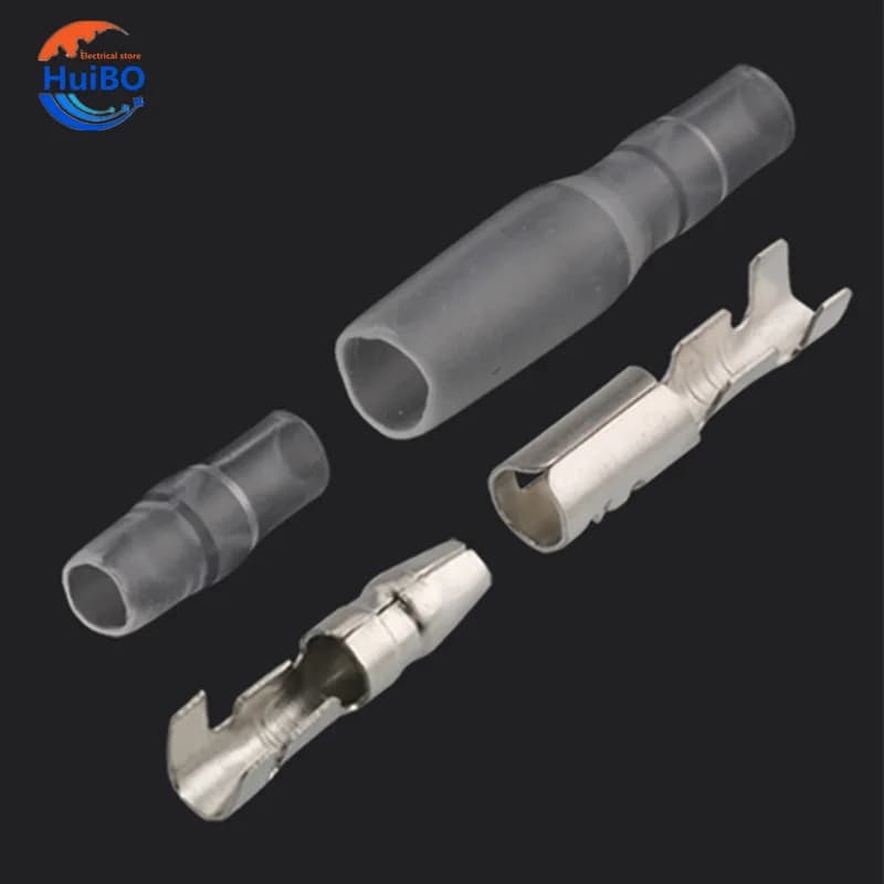 25/50/100sets 3.5 bullet terminal   car electrical wire connector diameter 3.5mm Female + Male + Case Cold press Crimp terminal  