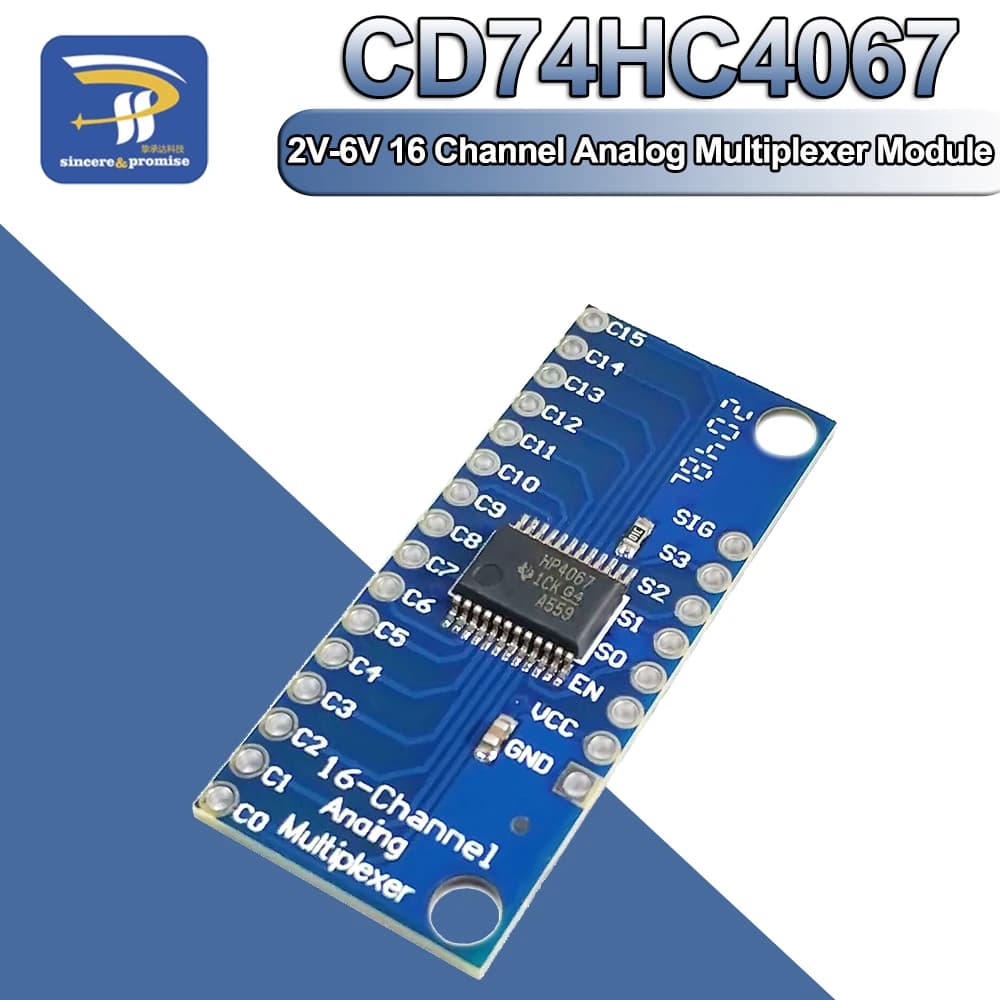 CD74HC4067 CMOS 2V-6V 16 Channel Way Analog Multiplexer / Digital ADC Module For Arduino 74HC4067 Microcontroller Board