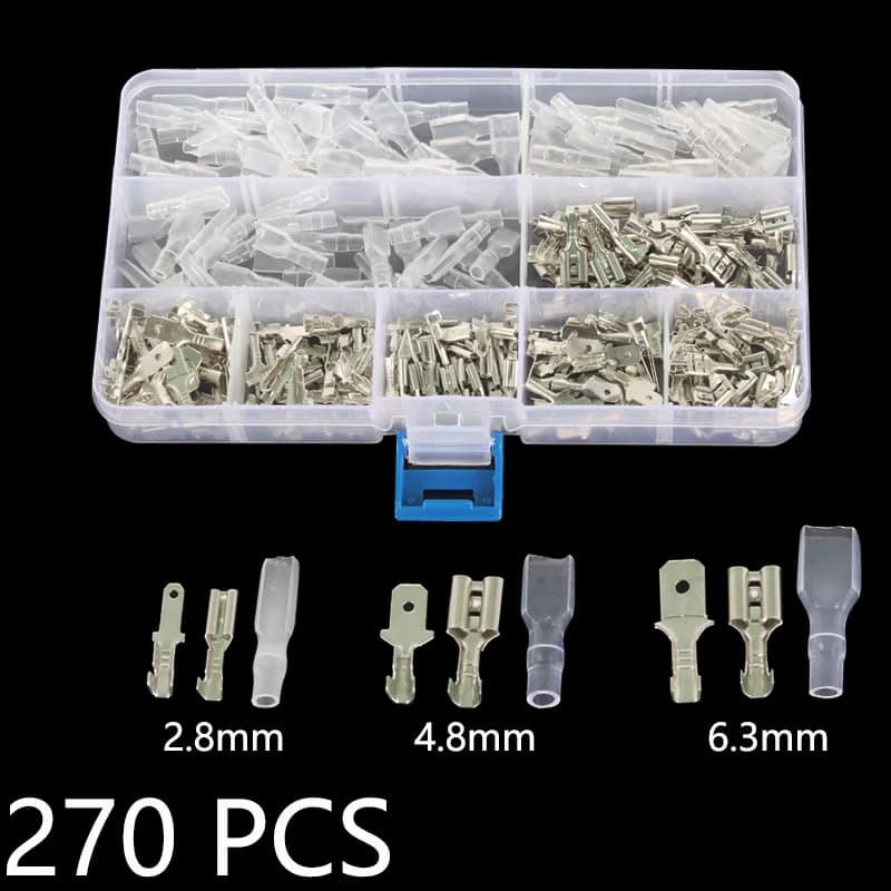 135/270/315pcs 2.8/4.8/6.3 mm Crimping terminal insulation seal wire connector male and female plug spring terminal Kit