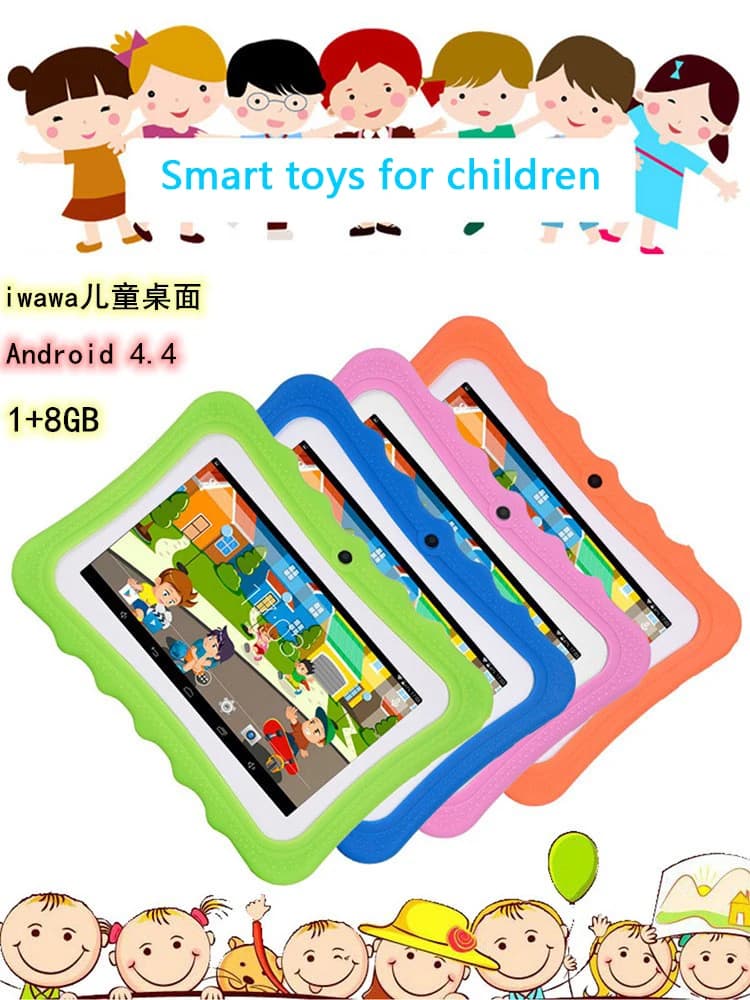 Q7 Hd Screen 7" 1+8g Quad Core Child Tablet Android 4.4 Wifi Bluetooth Player Speaker Kid Puzzle Learning Tutoring Educational
