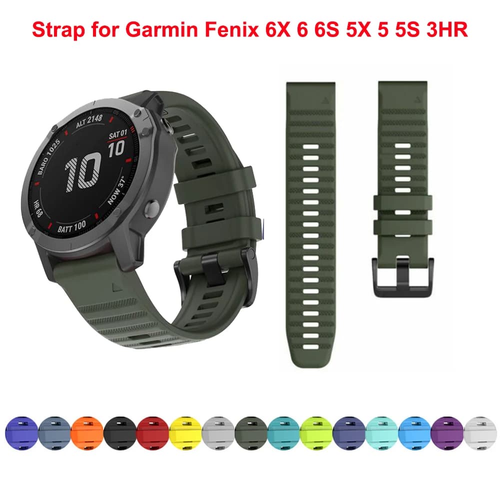 20 22 26mm Silicone Watchband Strap for Garmin Fenix 8 51MM 47MM 6 6S 6X Pro 7X 7 Epix Pro 5X 5S 5 Plus Easyfit Watch Wrist Band