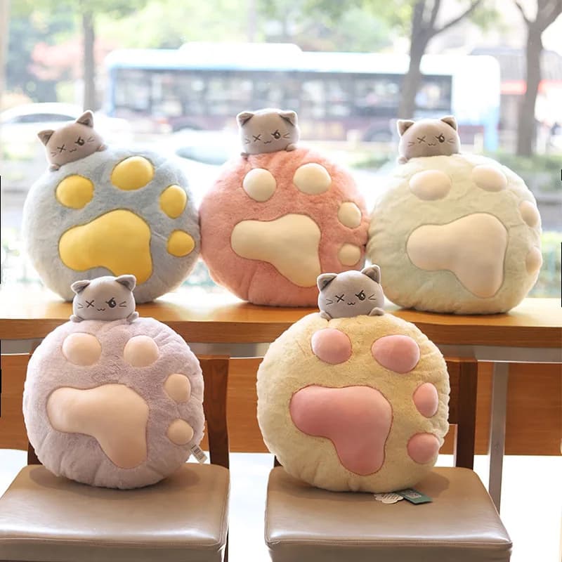 Baby Sleeping Blanket Cartoon Ins Girl Style Macaron Cat Claw Sofa Pillow Kitten Doll Summer Air-conditioned Room Blanket Quilt