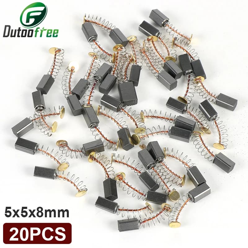 20PCS Mini Drill Accessories Carbon Brushes 5mm Dremel Rotary Tool Spare Parts For Mini Electric Drilling Machine Engraver Kit