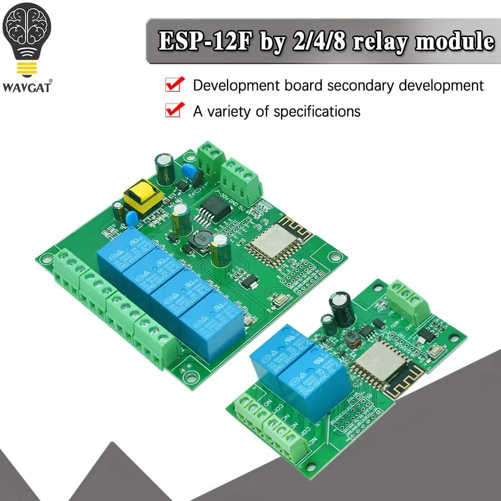 ESP8266 Wireless WIFI Relay Module 2/4/8 Channel ESP-12F Wifi Development Board AC/DC 5V/7-28V/5-80V Power Supply for Arduino