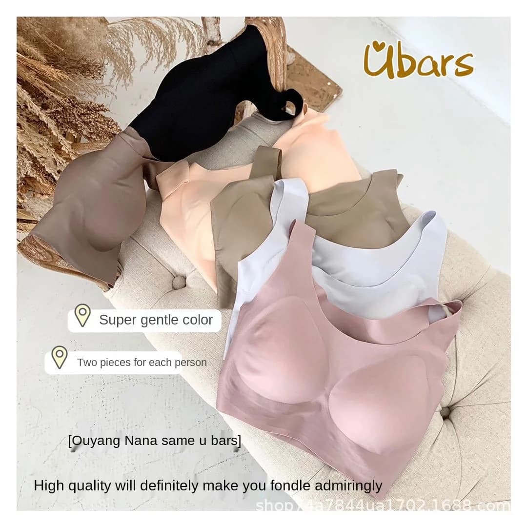 Women's Cotton Bra Sexy Solid Color Underwear Fashion Push Up Comfortable Brassiere Female Sports Yoga Rimless Bra Sexy Lingerie