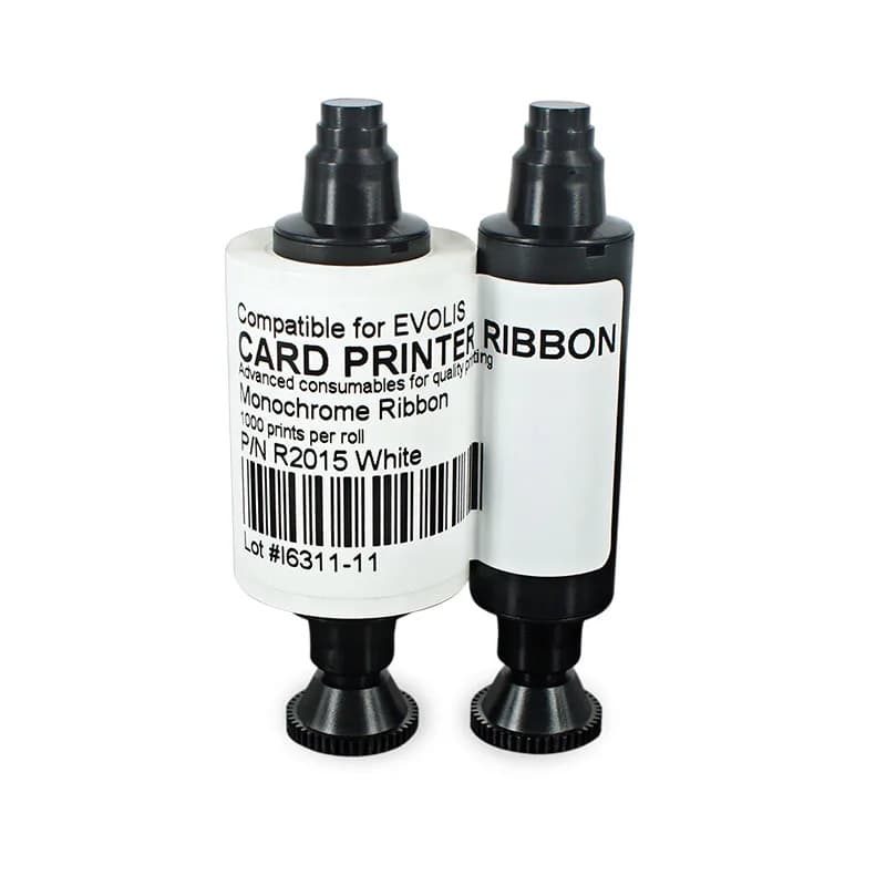 New White Ribbon 1000 prints/roll For Evols R2015 pebble Series Dualys 3 Securion Card Printer