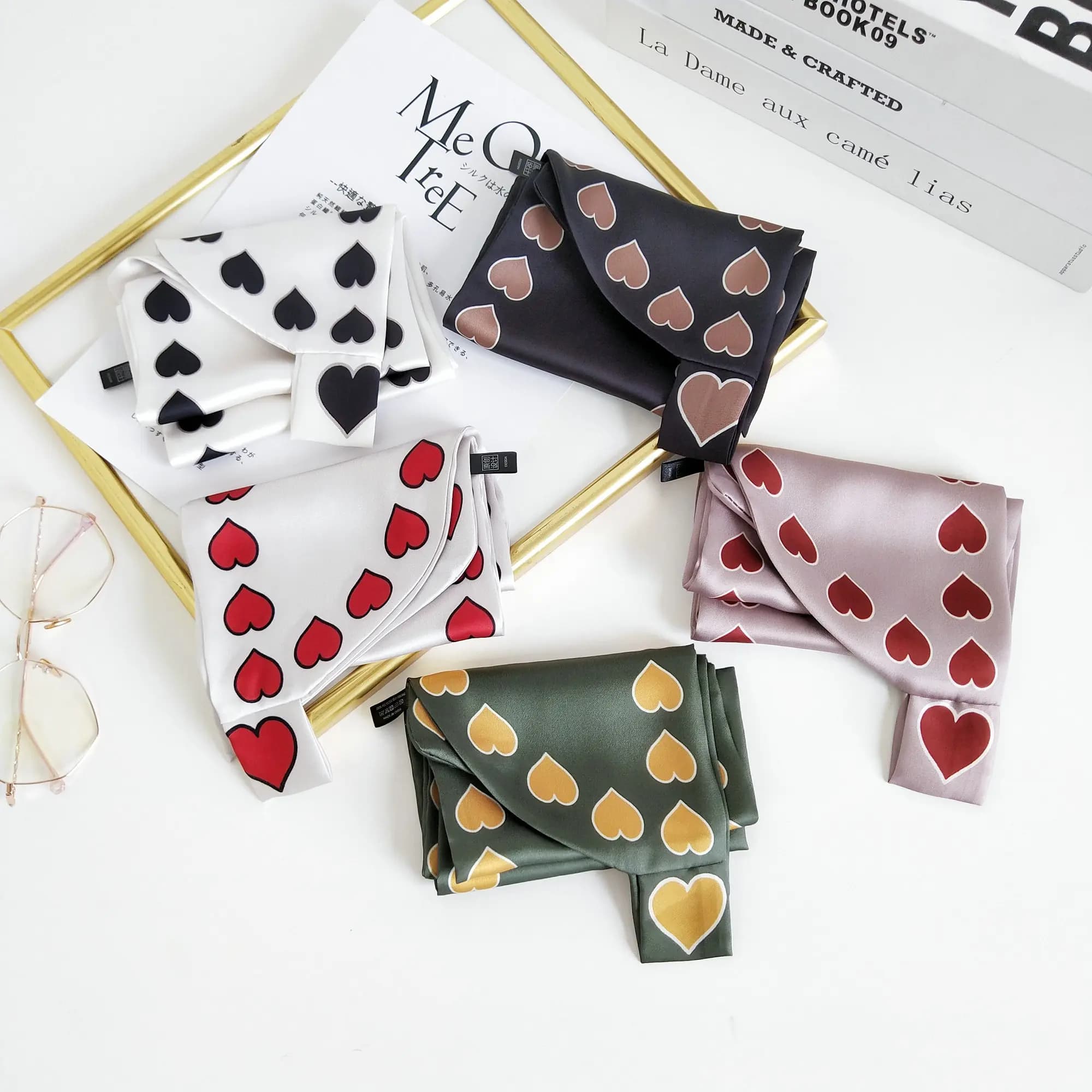 2020 hot Korea style Long Small Silk Scarf Decoration Small Neckerchief Simple Ear Variety Arm Ribbon skinny scarf