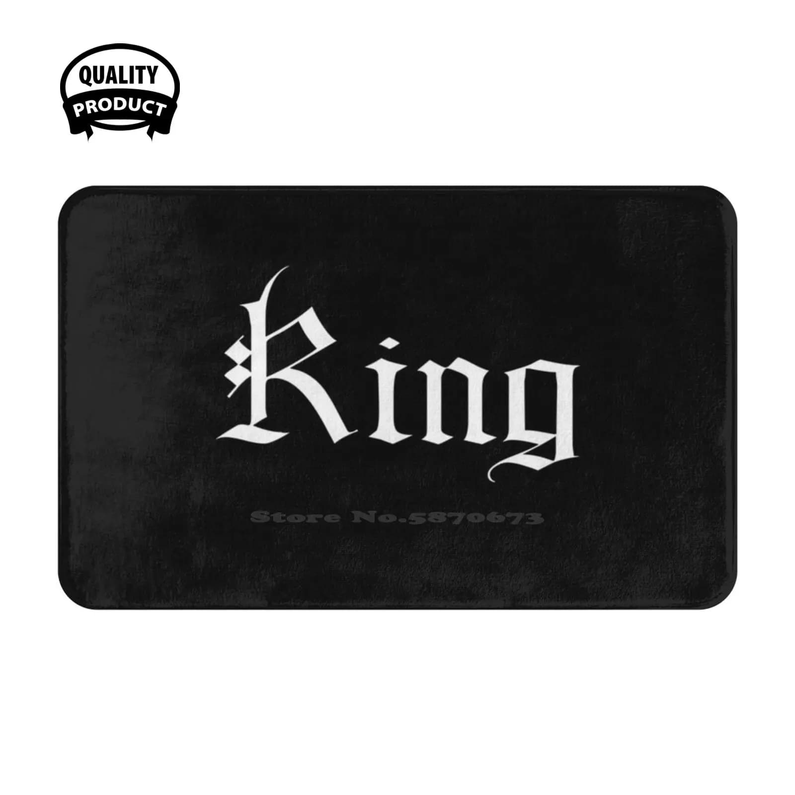 King Sign Soft Cushion Home Carpet Door Mat Car Rug Kingdom High Status Reign Crown Throne Overlord Dynast