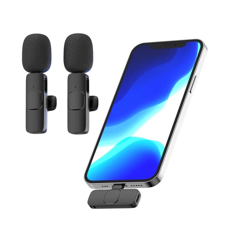 K8 Wireless Lavalier Microphone Studio Gaming for iPhone Type-C PC Computer Professioanl Lapel Mic Live Broadcast Mobile Phone
