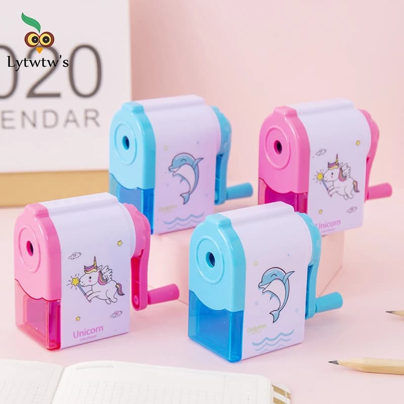 Lytwtw's Cute Unicorn Dolphin Mechanical Sharpener For Pencil School Office Supplies Creative Stationery Back To School