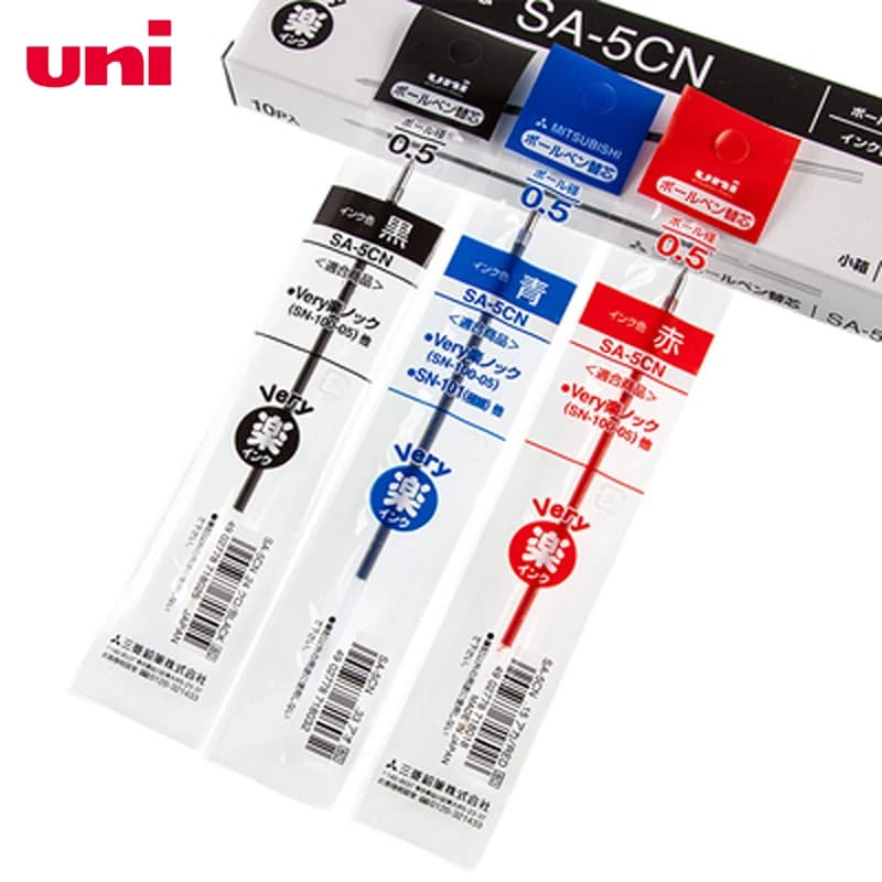 12 Pcs/Lot Mitsubishi Uni SA-5CN/SA-7CN 0.5mm/0.7mm Ballpoint Pen Refill 3 color Writing Supplies Office & School Supplies