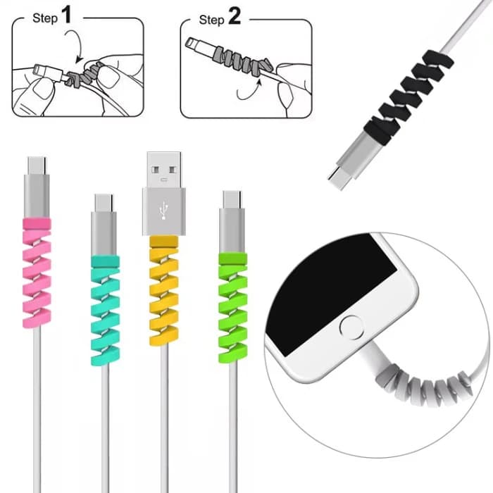 Cable Protector Silicone Bobbin Winder Wire Cord Organizer Cover for Apple iphone USB Charger Cable Cord